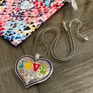 BRIGHTON "Summer of Love" Necklace, Heart Necklace with Colorful Enamel
